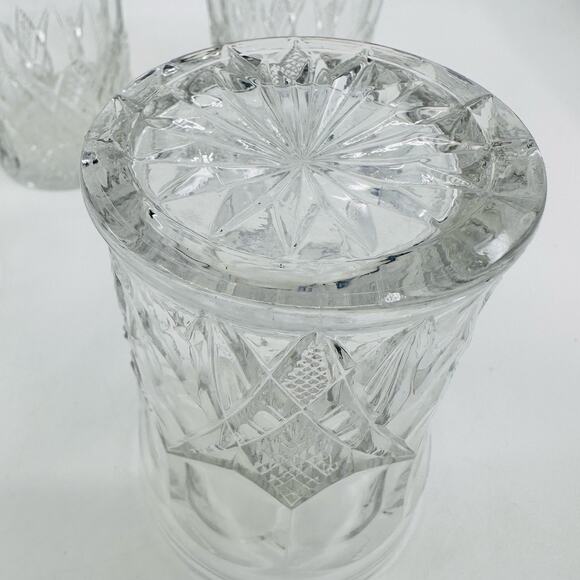 VTG Glass Anchor Hocking Tumbler Set of 5 Clear Pressed Drinkware Glasses Cups - Picture 4 of 7